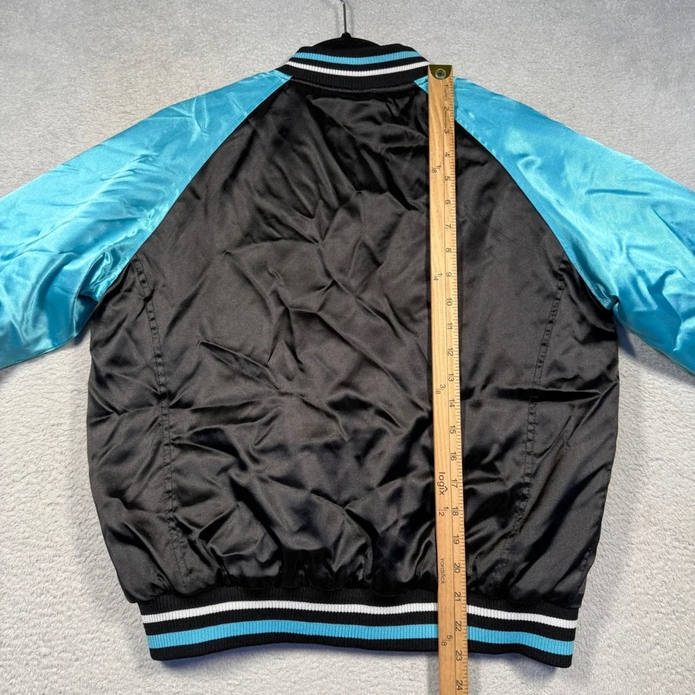 Vintage Y2K Southpole New York Satin Bomber Jacket Teal Black‎ Quilted Women's L